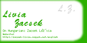 livia zacsek business card